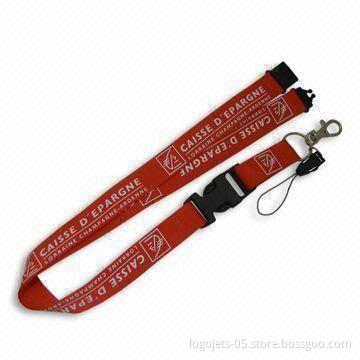 Polyester Lanyard with Printed Logos, Available in Various Designs and Types